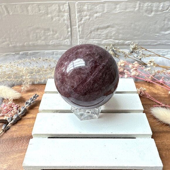 Gorgeous Strawberry Quartz Sphere (B1) - Picture 2 of 7